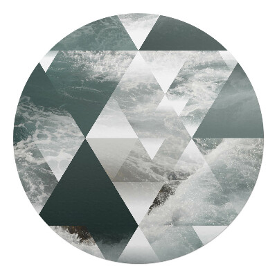 Mata pod fotel biurowy okrągła Geometryczne fale