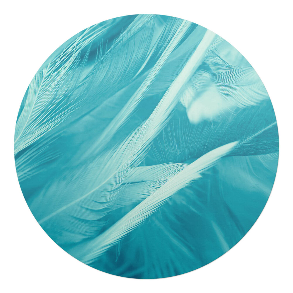 Podkładka pod krzesło okrągła Delikatne pióra