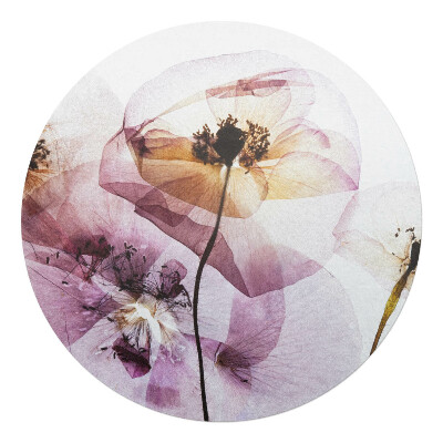 Mata na podłogę pod krzesło okrągła Eteryczne kwiaty