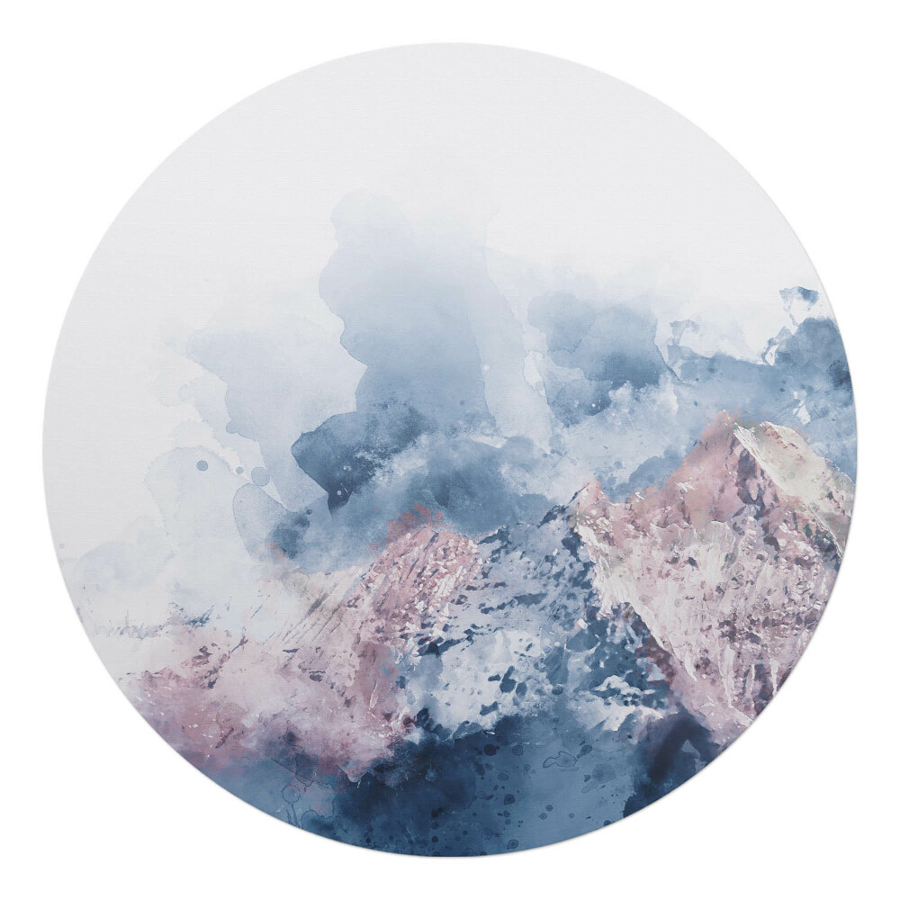 Mata pod krzesło okrągła Akwarelowa panorama