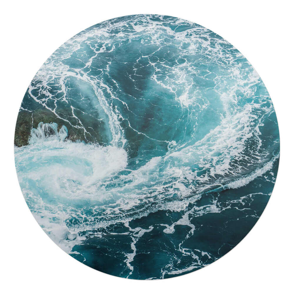 Mata na podłogę pod krzesło okrągła Wir oceaniczny