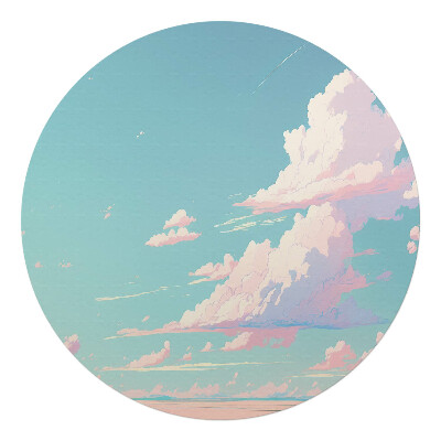 Podkładka pod krzesło obrotowe okrągła Chmury na niebie