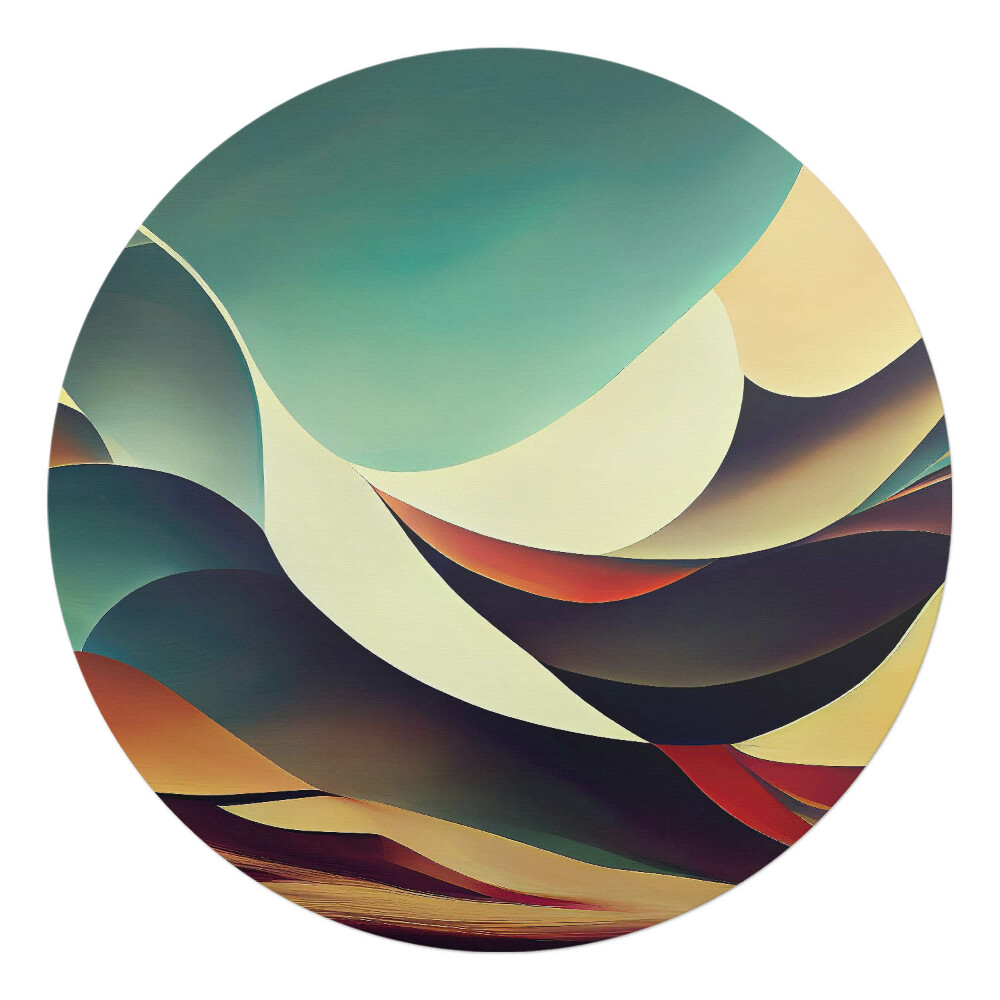 Mata na podłogę pod krzesło okrągła Abstrakcyjne fale