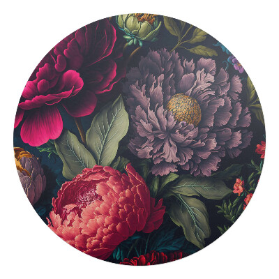 Podkładka pod krzesło obrotowe okrągła Kwiatowy wzór vintage