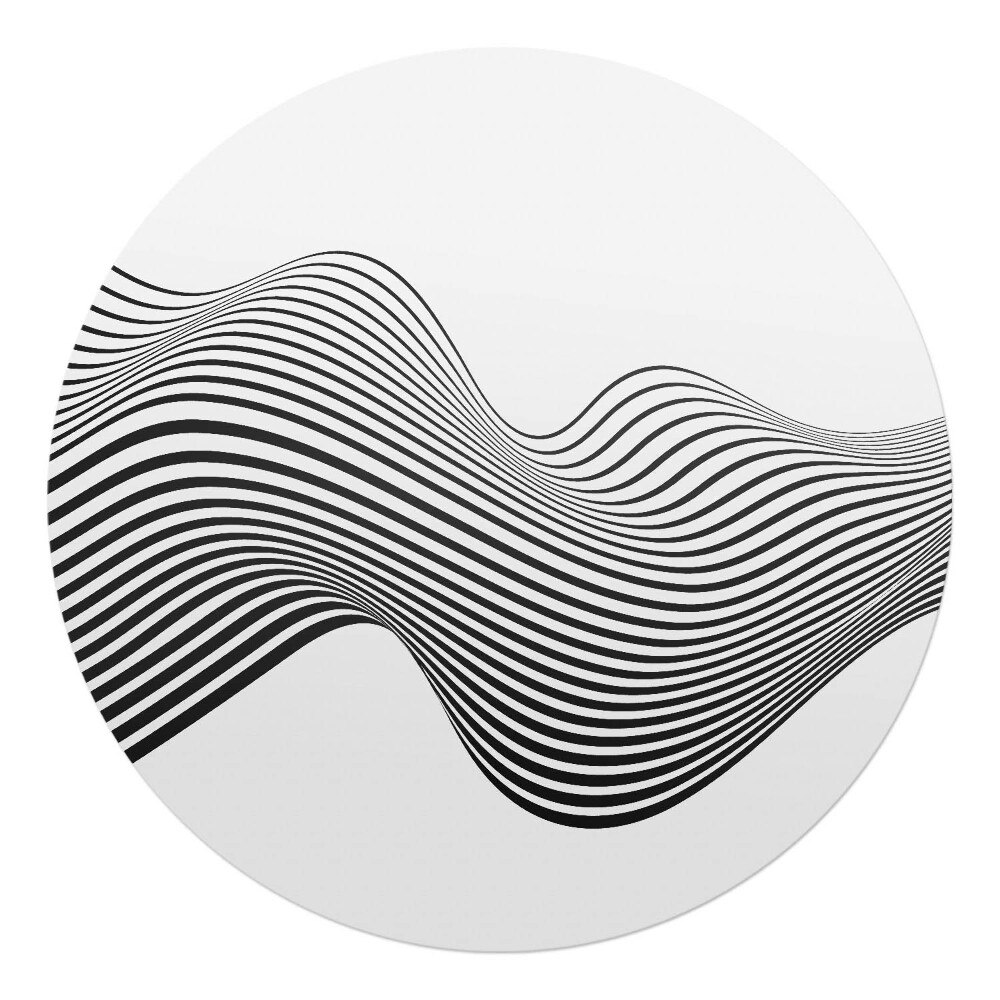 Mata na podłogę pod krzesło okrągła Falujące linie