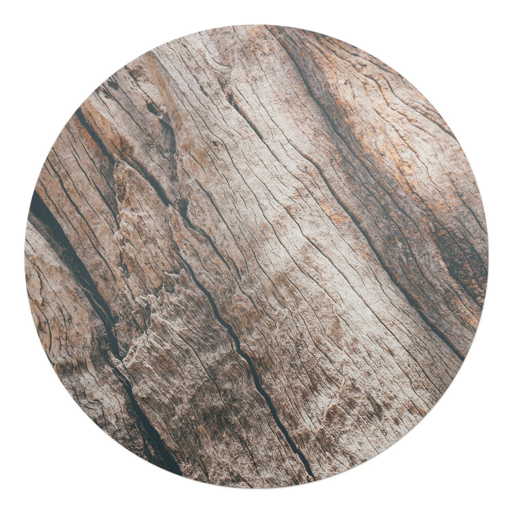 Mata pod fotel biurowy okrągła Drewniane słoje