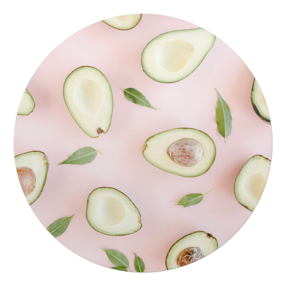 Podkładka pod krzesło okrągła Awokado i liście