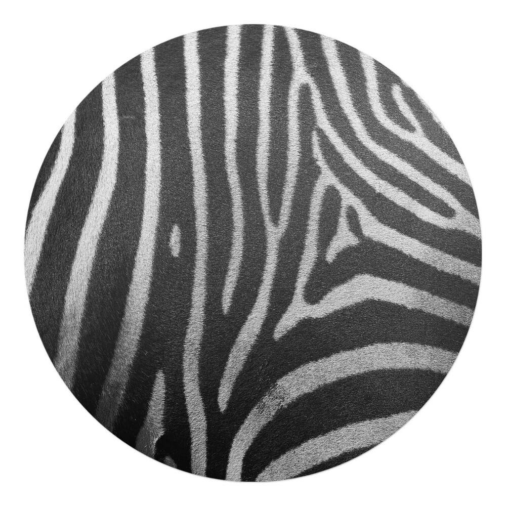 Mata pod krzesło okrągła Paski zebry