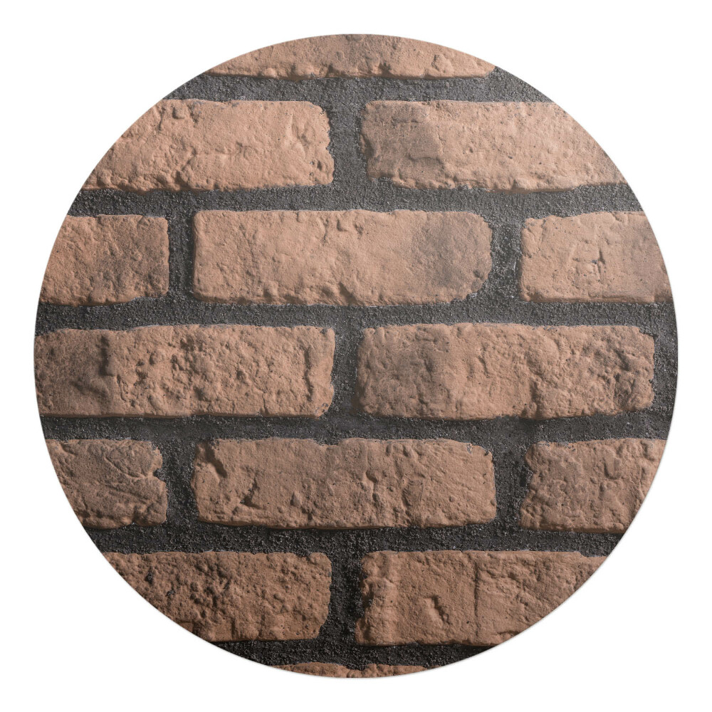 Mata na podłogę pod krzesło okrągła Ceglana ściana