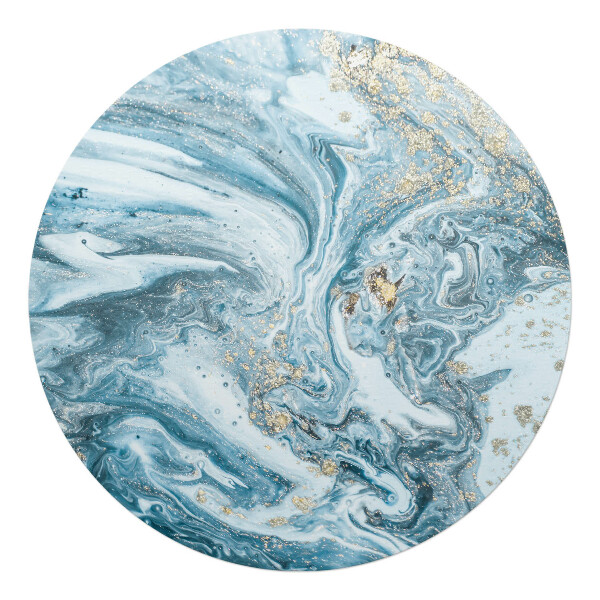 Mata pod fotel biurowy okrągła Marmurowe fale