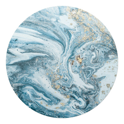 Mata pod fotel biurowy okrągła Marmurowe fale