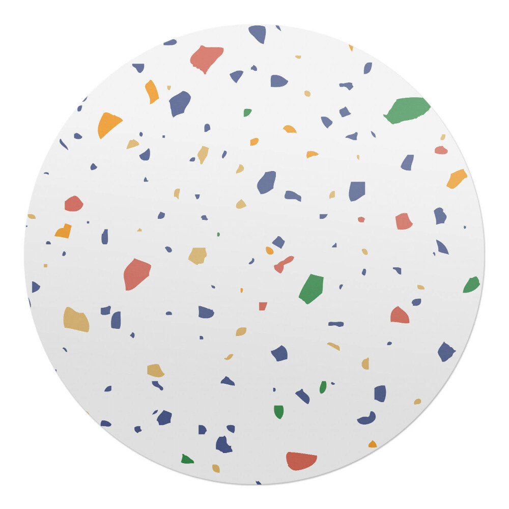 Mata pod krzesło okrągła Kolorowe konfetti