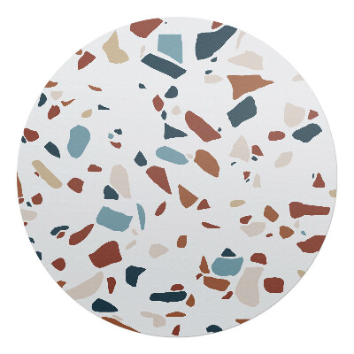 Mata na podłogę pod krzesło okrągła Mozaika kamyczkowa