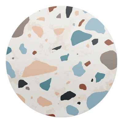 Mata na podłogę pod krzesło okrągła Terrazzo abstrakcyjny