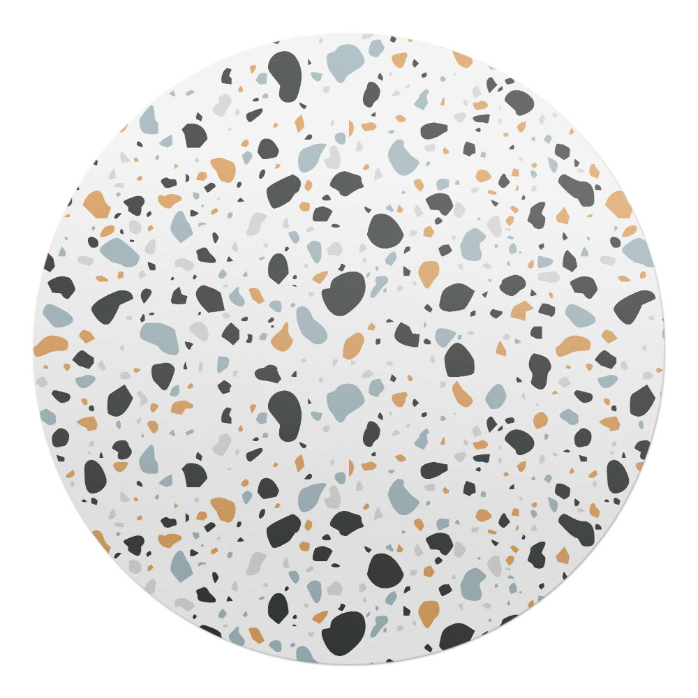 Mata pod fotel biurowy okrągła Terrazzo abstrakcyjny