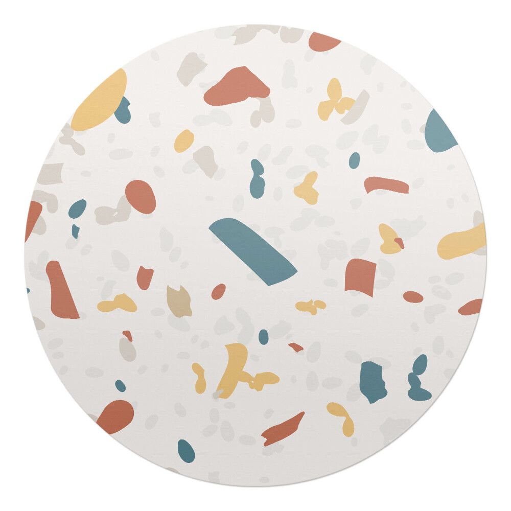 Podkładka pod krzesło obrotowe okrągła Terrazzo abstrakcja