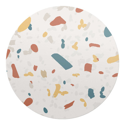 Podkładka pod krzesło obrotowe okrągła Terrazzo abstrakcja