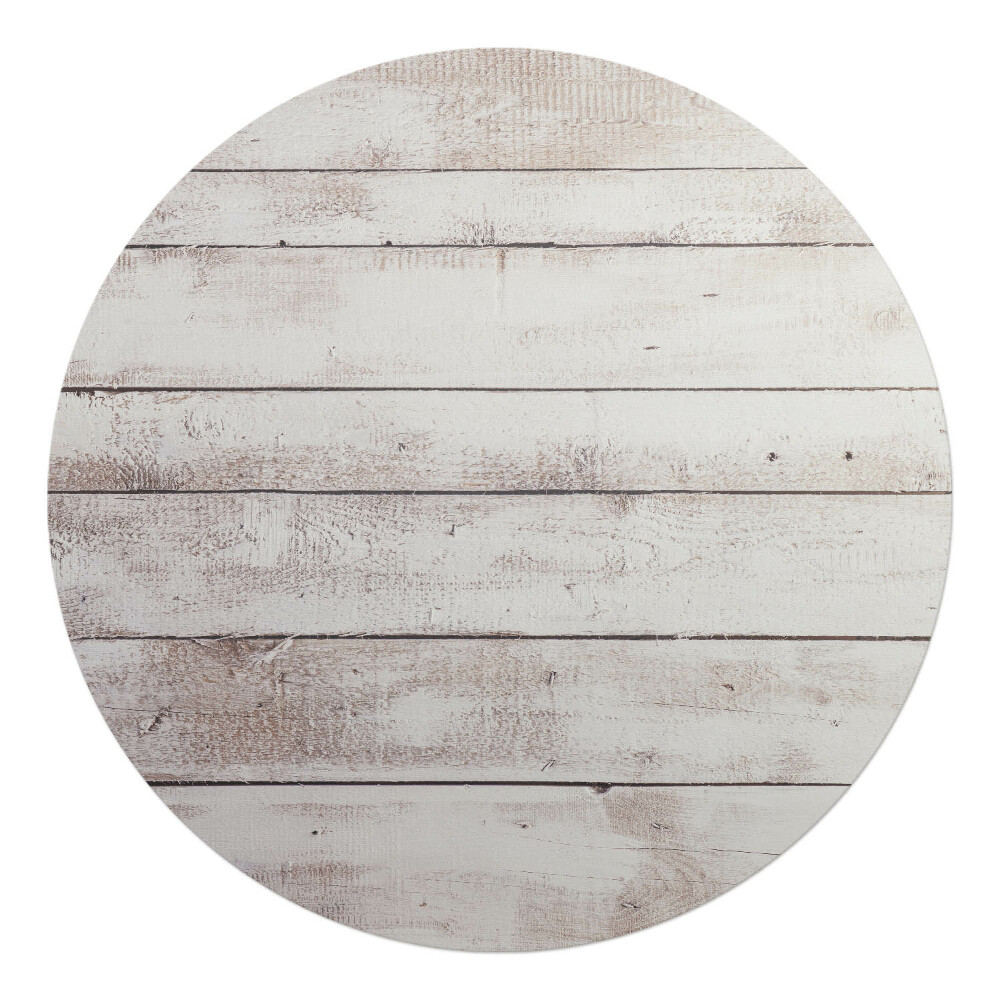 Mata na podłogę pod krzesło okrągła Drewniana tekstura