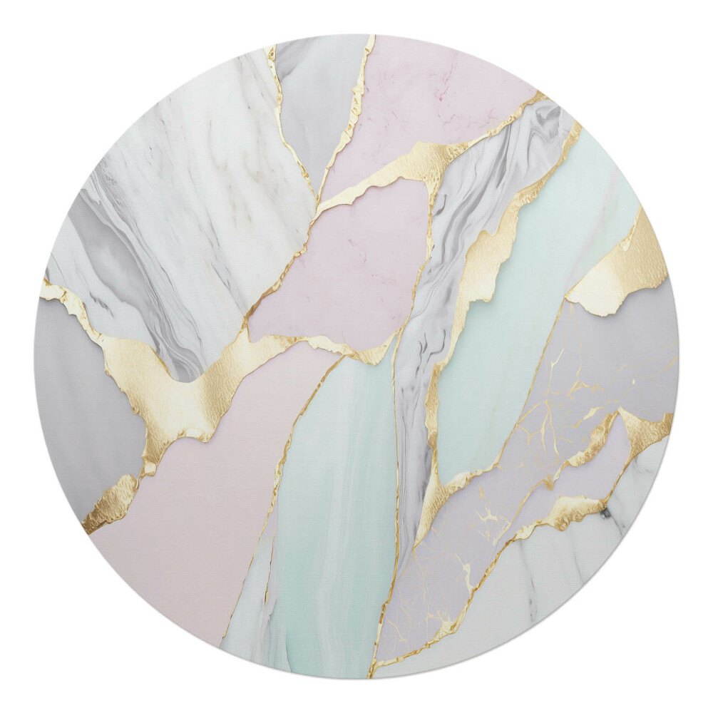 Mata na podłogę pod krzesło okrągła Marmurowe pastele