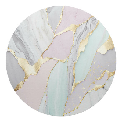 Mata na podłogę pod krzesło okrągła Marmurowe pastele