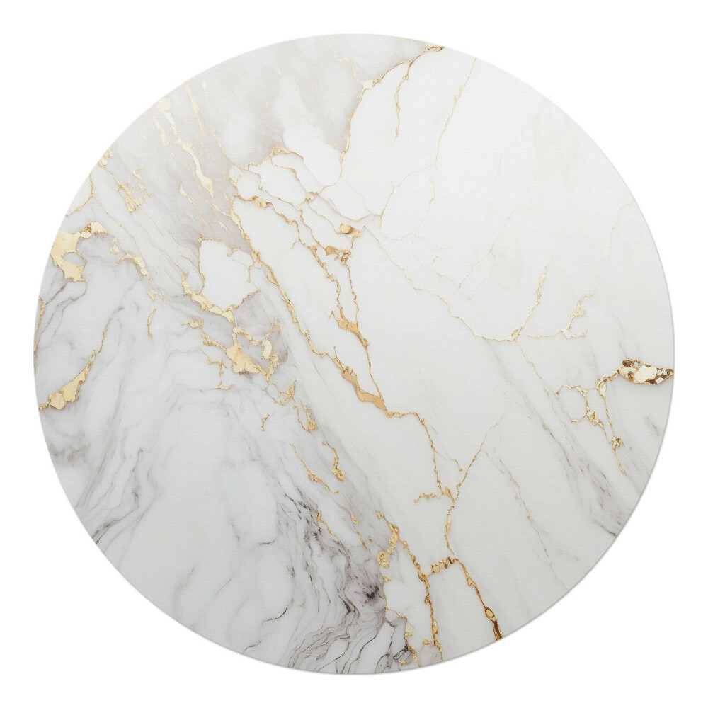 Mata na podłogę pod krzesło okrągła Marmurowe żyłki