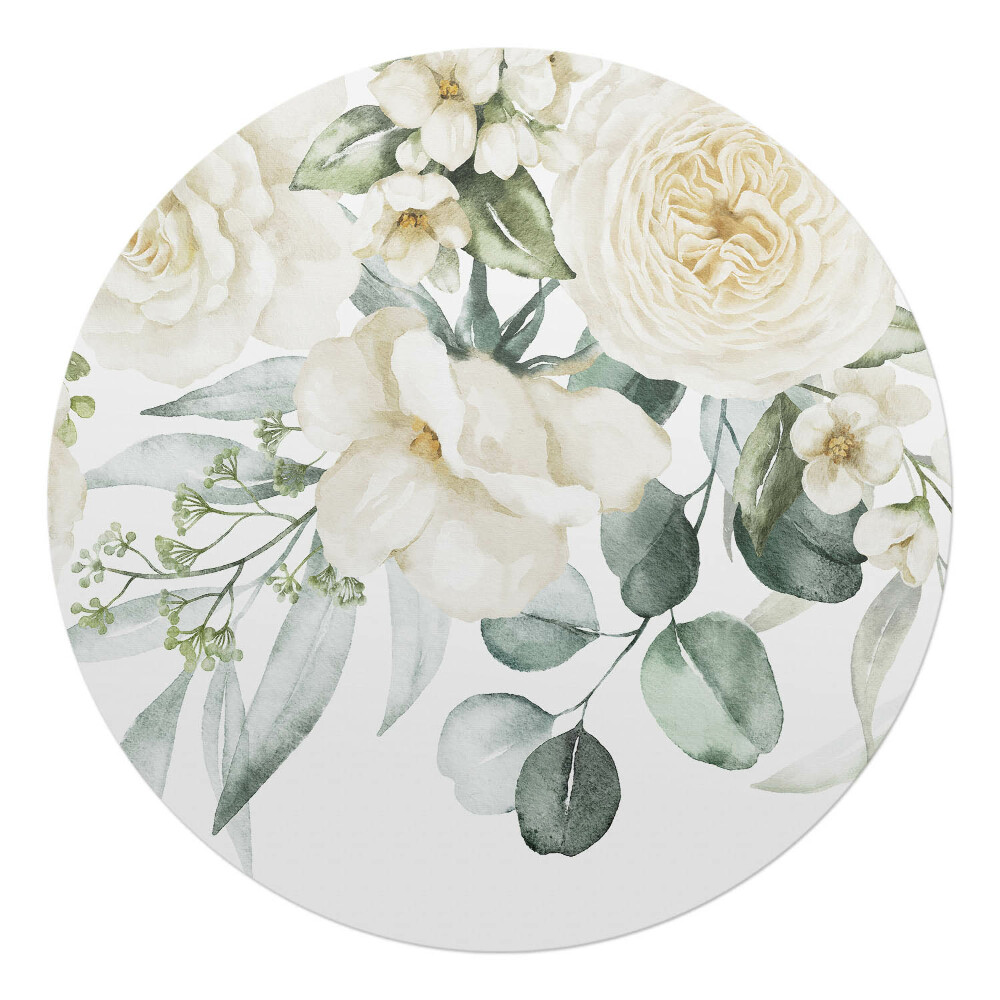 Podkładka pod krzesło okrągła Kwiatowy wzór vintage