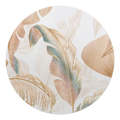 Podkładka pod krzesło obrotowe okrągła Delikatne liście