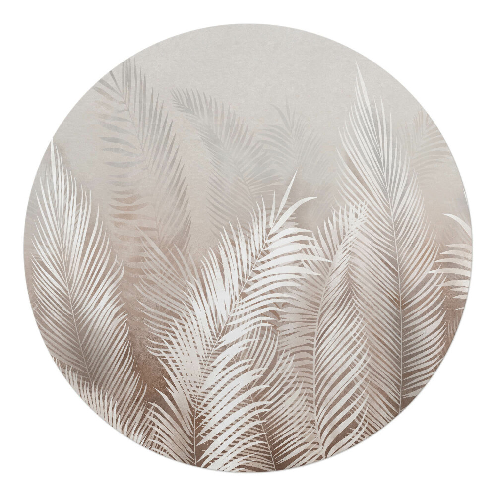 Mata pod krzesło okrągła Liście palmowe tło
