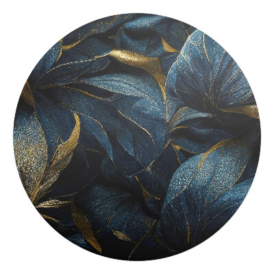 Podkładka pod krzesło obrotowe okrągła Liście z elegancją