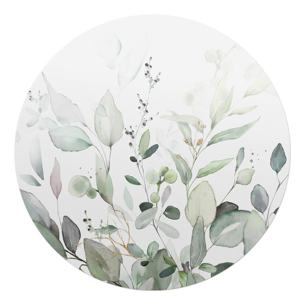 Mata na podłogę pod krzesło okrągła Pastelowe liście