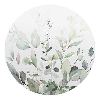 Mata na podłogę pod krzesło okrągła Pastelowe liście