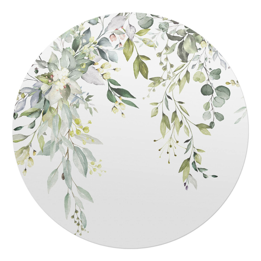 Podkładka pod krzesło obrotowe okrągła Delikatne liście