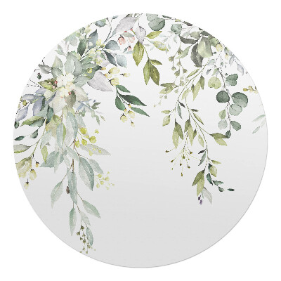 Podkładka pod krzesło obrotowe okrągła Delikatne liście