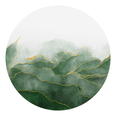 Podkładka pod krzesło okrągła Zielone fale sztuki