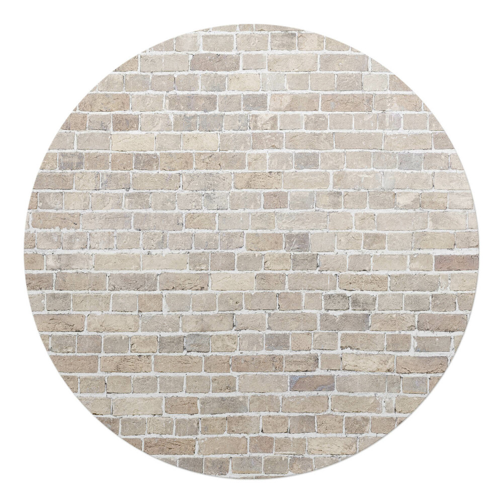 Podkładka pod krzesło okrągła Ceglana ściana retro