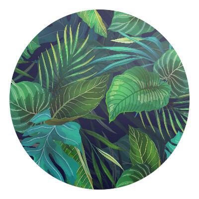 Podkładka pod krzesło obrotowe okrągła Tropikalne liście