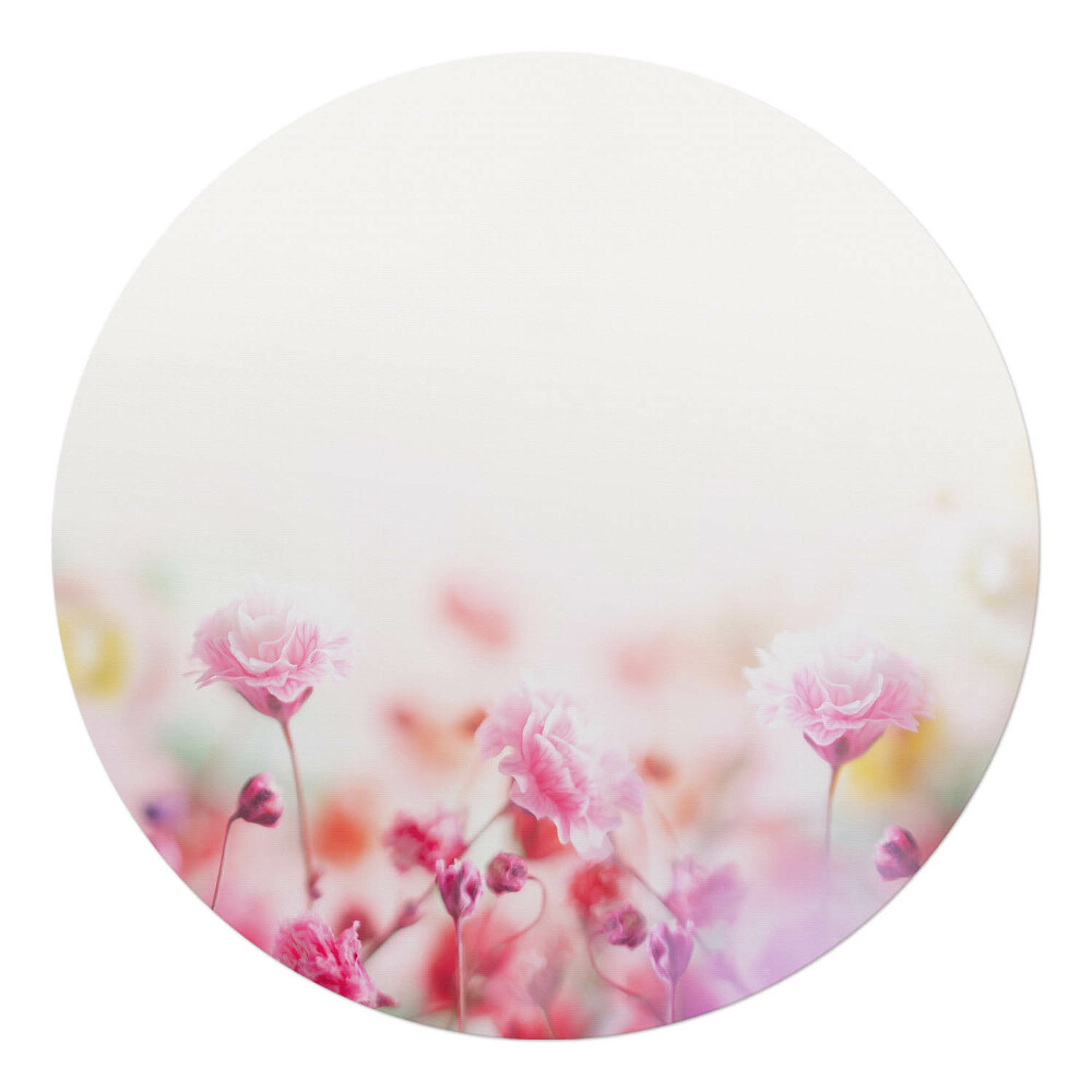 Mata pod krzesło okrągła Pastelowe kwiaty łąki