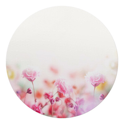 Mata pod krzesło okrągła Pastelowe kwiaty łąki