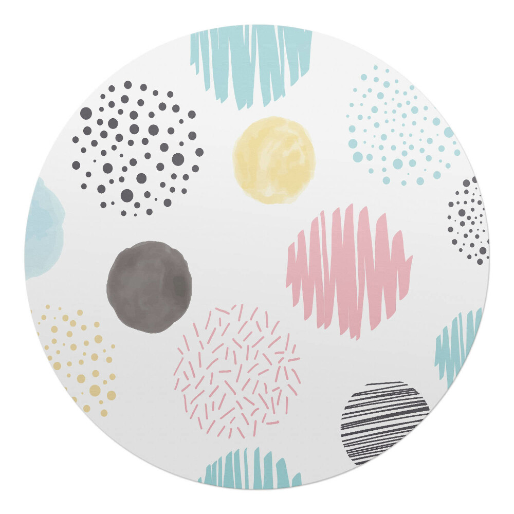 Mata pod fotel biurowy okrągła Kolorowe kółka i wzory