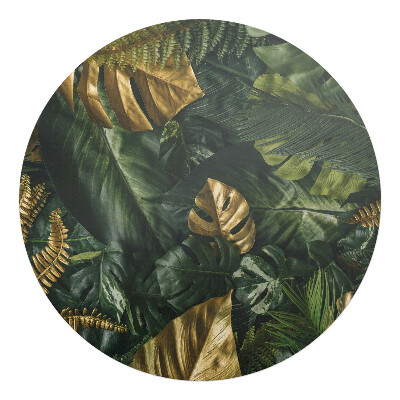 Podkładka pod krzesło obrotowe okrągła Liście tropikalne