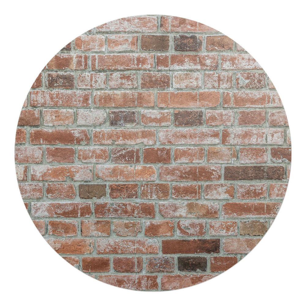 Podkładka pod krzesło okrągła Ceglana ściana retro