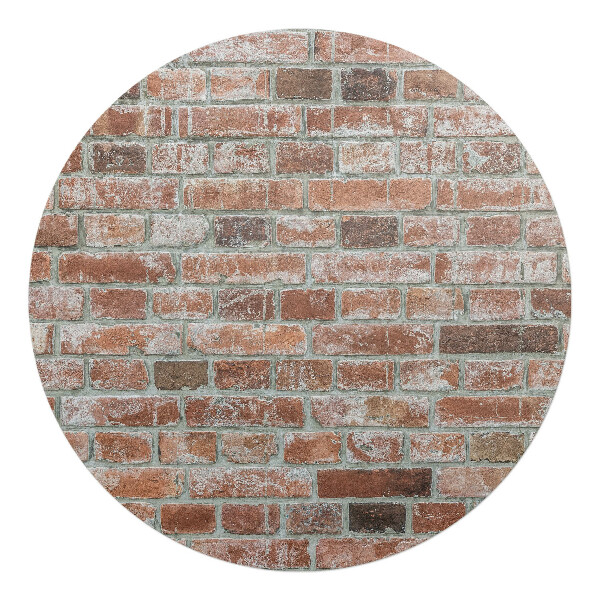 Podkładka pod krzesło okrągła Ceglana ściana retro