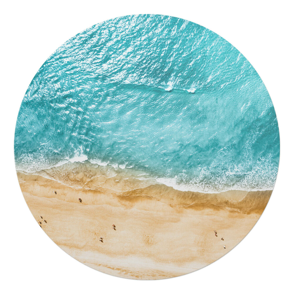 Podkładka pod krzesło obrotowe okrągła Plaża i fale z lotu ptaka