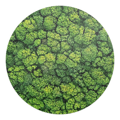 Mata pod krzesło okrągła Leśna mozaika drzew