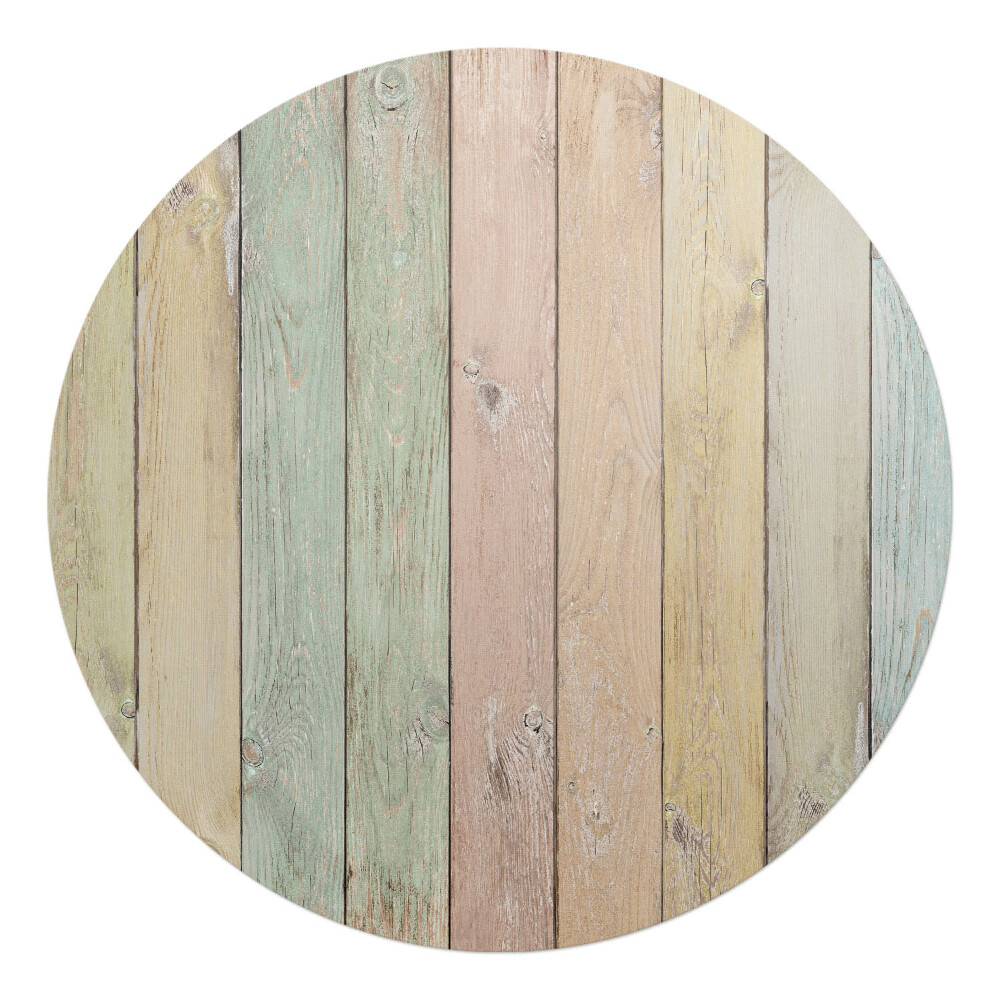 Podkładka pod krzesło obrotowe okrągła Pastelowe deski pionowe