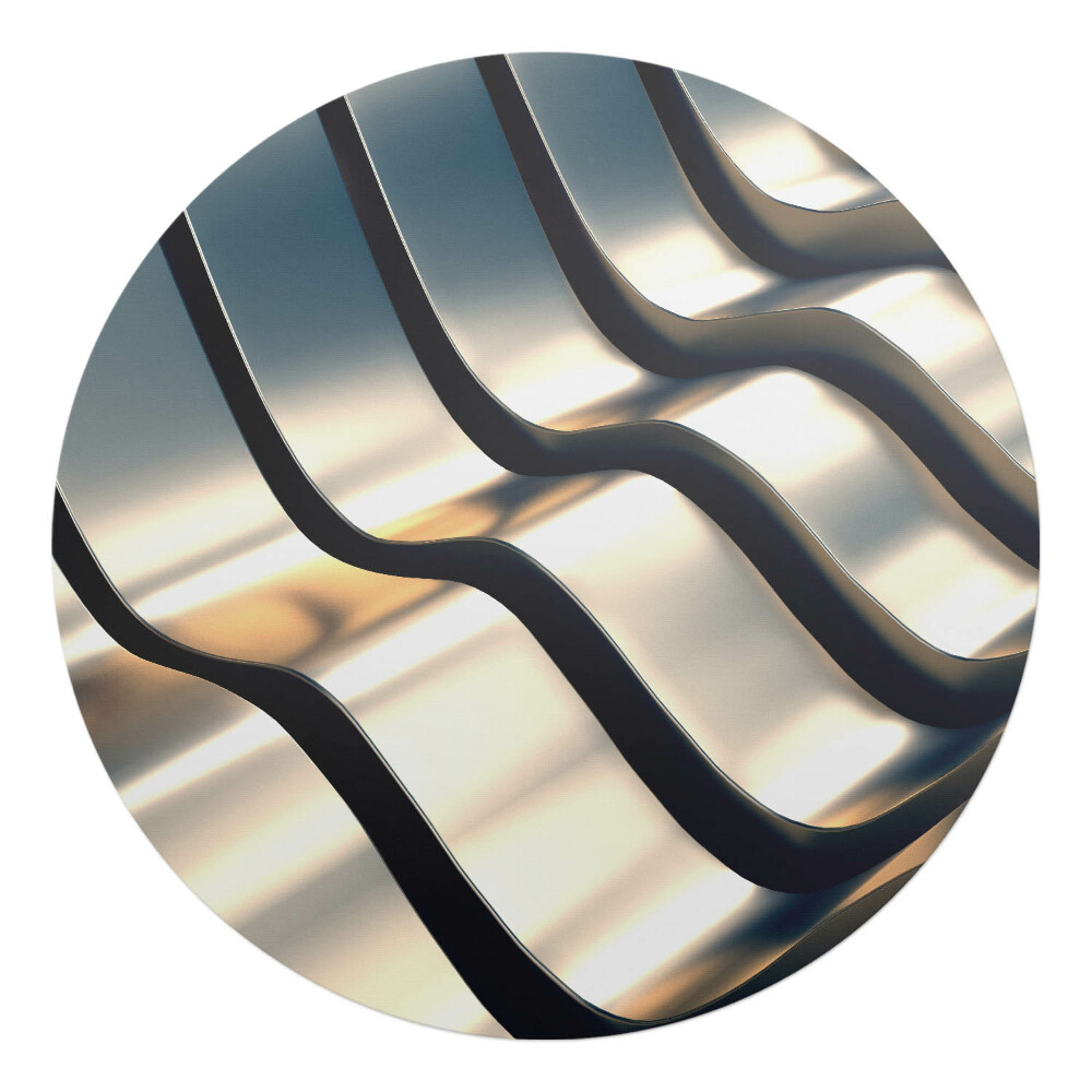 Podkładka pod krzesło okrągła Faliste linie metalu