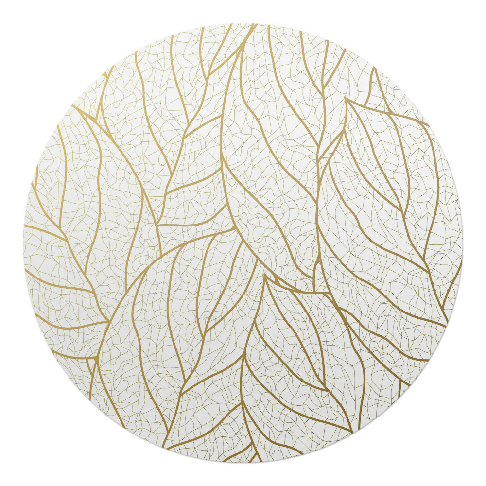 Podkładka pod krzesło obrotowe okrągła Liście w delikatnym wzorze