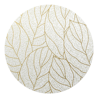 Podkładka pod krzesło obrotowe okrągła Liście w delikatnym wzorze