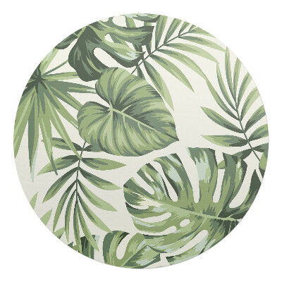Podkładka pod krzesło obrotowe okrągła Liście tropikalne