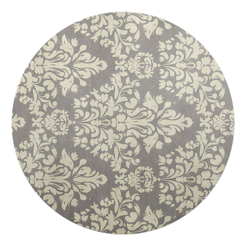 Mata na podłogę pod krzesło okrągła Klasyczny wzór roślinny